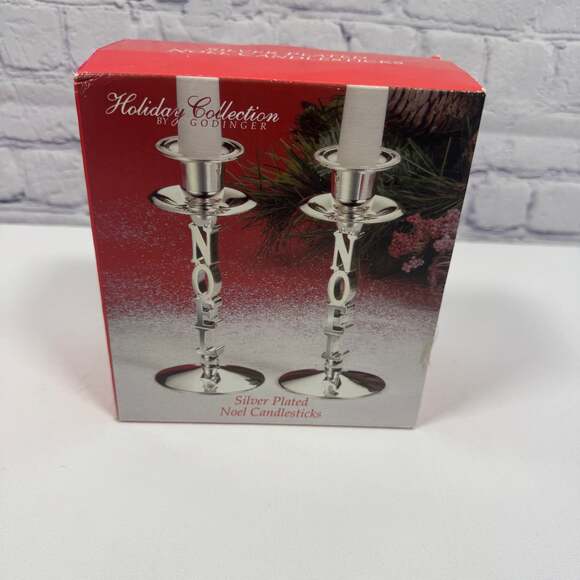 Godinger Silver Other - Vintage Godinger Silver NOEL Candleholders Set of 2